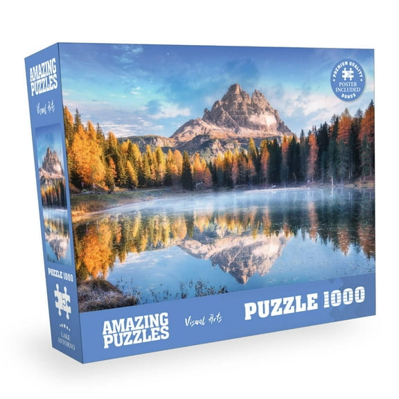 Lake and Mountains Landscape in Italy 1000 Piece Jigsaw Puzzle 19x27in