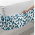 thumbnail image 2 of Floral Bed Skirt, Summer Field Wild Flora Ornamental Flowers on a Plain Background Repetition, Elastic Bedskirt Dust Ruffle Wrap Around for Bedding Decor, 4 Sizes, Blue and White, by Ambesonne, 2 of 2