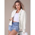 thumbnail image 3 of Unique Bargains Women's Button Down Cargo Pockets Denim Western Outfits S White, 3 of 6