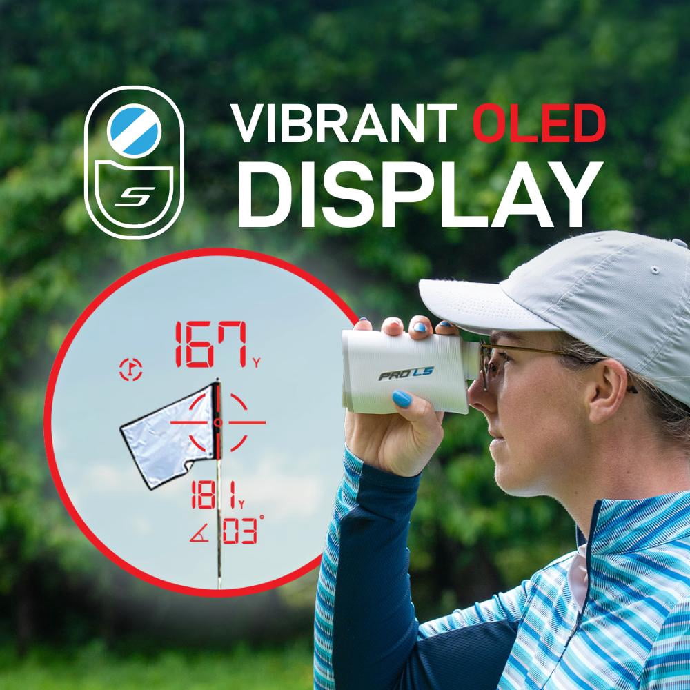 Shot Scope Golf Pro L5 Laser Rangefinder with Slope and Cart Magnet, White -
