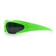 thumbnail image 6 of Mens Classic 90s Oval Cropped Bottom Wrap Around Sport Plastic Sunglasses Green - Black, 6 of 8