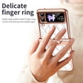 thumbnail image 6 of for Samsung Galaxy Z Flip 3 Case, Mantto Premium Elegant Patterned Leather Shockproof Cover with Ring Stand Holder Flip Folio Case with Hinge Protection for Samsung Z Flip 3, White, 6 of 7