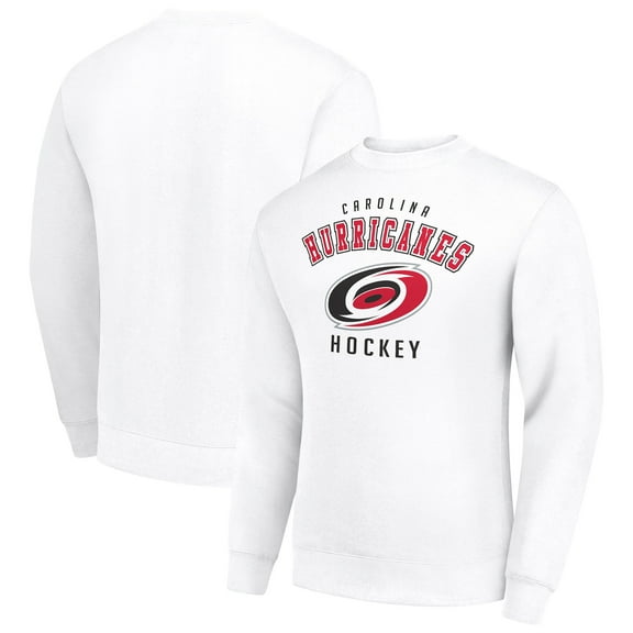 Men's Starter  White Carolina Hurricanes Team Logo Fleece Pullover Sweatshirt