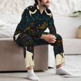 thumbnail image 7 of Logiee Owl with Mandala Print Mens Long Sleeve Pajama Set,Notched Collar Pajamas for Men, Men's Sleepwear,Mens Sleepwear with Pockets & Button Down-Medium, 7 of 7