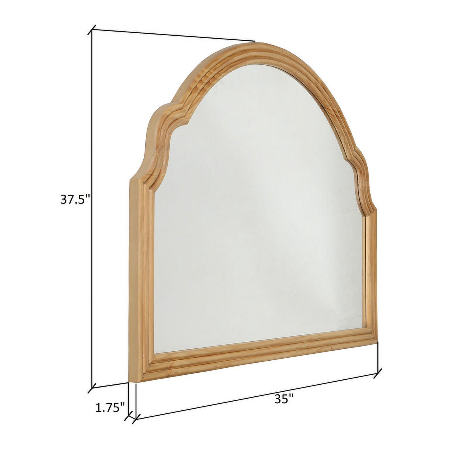 Regina Wide Arch Natural Tone Wood Wall Mirror