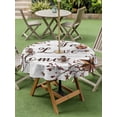 thumbnail image 3 of Outdoor Tablecloth with Umbrella Hole and Zipper, Grey Wooden Grain Round Table Cloth 60 Inch Waterproof Tablecloth, Brown Country Texas Star Branches Picnic Table Cover for Patio Camping, 3 of 7