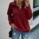 thumbnail image 1 of HongQid Womens Quarter Zip Pullover Casual Long Sleeve Shirts Half Zip Sweatshirt Trendy Fall Winter Clothes, 1 of 4