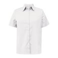 thumbnail image 3 of Olyvenn Womens Button Down Shirts Short Sleeve Loose Collared V Neck Tunics Summer Linen Tops Work Casual Business Blouses White S, 3 of 5