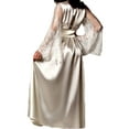 thumbnail image 4 of FINELOOK Women Silk Robe Dress Babydoll Long Maxi Nightdress Nightgown Sleepwear, 4 of 5