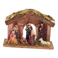 thumbnail image 4 of Figuras de belén navideño con establo, estatua de la Sagrada Familia. Estilo B, 4 of 8