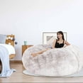 thumbnail image 5 of Bean Bag Chair for Adults Kids Without Filling Comfy Fluffy Giant Round Beanbag Lazy Sofa Cover for Reading Chair Floor Chair, 6FT, Black, 5 of 14