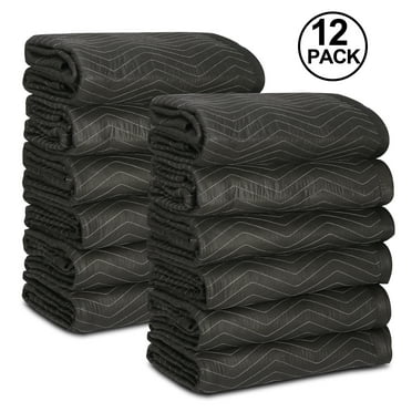 12 Packs One Dozen Heavy Moving Blankets, Sizes 79" x 72", 65 lbs.
