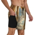 thumbnail image 2 of Honeii Golden Drapes Pillars Clouds Print Men's Swim Shorts,Mens Swim Trunks,Breathable Mesh Beach Shorts for Swimming,Surfing, and Beach Activities-X-Large, 2 of 6
