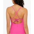 thumbnail image 2 of Hula Honey Juniors’ Strappy Tankini Top, Pink, X-Small, 2 of 2