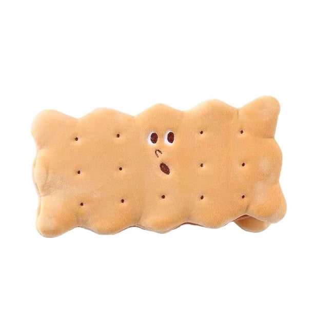 Caja de lápices con forma de galleta, bolsa de lápices de galletas de felpa, caja de papelería de galletas bonitas de gran capacidad, caja de lápices de regalo para estudiantes