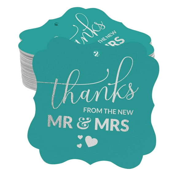 Inkdotpot Thanks From The New Wedding Bottle Tag Real Silver Foil Favor Bracket Shape Hang Tags Pack Of 50