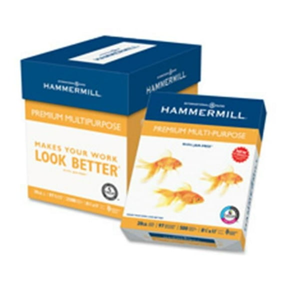 Hammermill Copy Paper, 8.5 in. x 11 in., 24lb, 97Bright , 2500SH-CT, WE