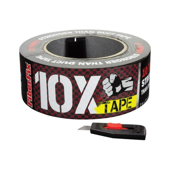 Fiberfix  2 in. x 20 yards 10X Duct Tape - Checkered Black &amp; Red- pack of 8