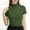 Army Green, variant on Womens Short Sleeve Mock Neck Top Form Fitting Design Stretchy Fabric Casual Silhouette for Night Out Brown S