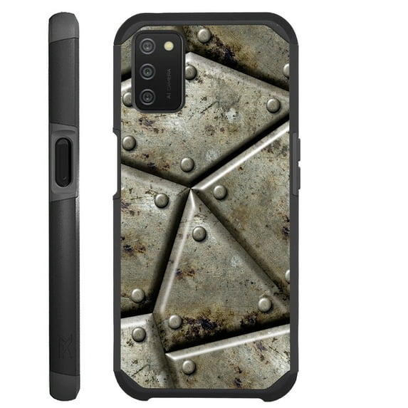 Compatible with Samsung Galaxy A13 Hybrid Fusion Guard Phone Case Cover (Metal Shell Print)