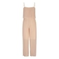 thumbnail image 4 of QUYUON Jumpsuits for Women Summer Casual Loose Sleeveless Spaghetti Strap Wide Leg Pants Jumpsuit Rompers Pleated Cropped Pants One-Piece Lounge Jumpsuits Style J-28, Pink M, 4 of 7