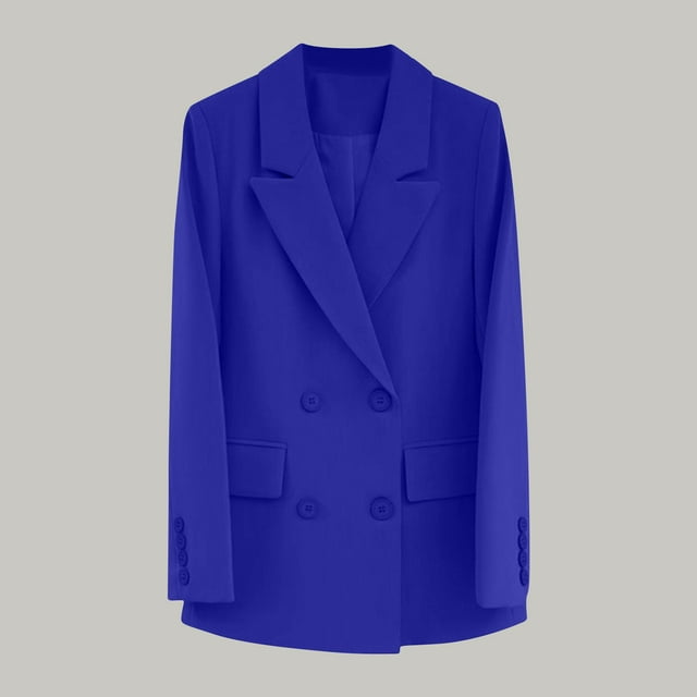 Soki Vestes Blazer à Double Boutonnage pour Femmes Blazers Décontractés Ouvert devant Manches Longues Col à Revers Vestes de Bureau Blazer