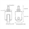 thumbnail image 2 of 2X Point de Contact Rouleau pour Indicateur de Cadran Diamètre 10mm Roue Filetage M2.5 Tête de Mesure Rouleau en Acier Inoxydable, 2 x Sonde Rouleau, Argent, 2 of 8