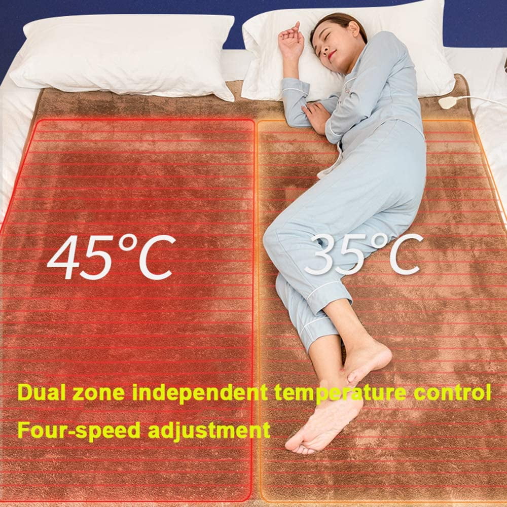 Double Electric Blanket Double Bed Electric Heated Blanket Soft Fitted Underblanket 4 Heat Settings Auto Shutoff Machine Washable Brown 180 120cm Walmart