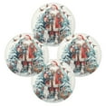 thumbnail image 2 of Round Placemat Heat Resistant & Wrinkle-Free Dining Table Decor Placemat For Home & Weddings Santa Claus with Dogs, 2 of 7