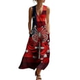 thumbnail image 3 of VBVC Women's Floral V-Neck Sleeveless Maxi Dress,Button Detail Loose Flowy Dress For Women,Ladies' Casual Patriotic Summer Sundress with Pockets,Multicolor,S-3XL, 3 of 8