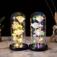 thumbnail image 4 of Enchanted Galaxy Rose in Glass Dome, Colorful Led Lights in The Dome Glass, Christmas Rose Gifts for Her, for Christmas, Valentine's Day, Anniversary, 4 of 8