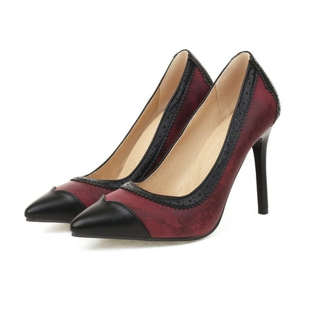 

BRISEZZS Womens Heeled Sandals- Casual Pointed Retro New Style Stilettos Summer Sandals #239 Red-6
