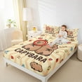 thumbnail image 4 of Homewish Brown Kawaii Capybara Twin Sheet Sets,Cartoon Animal Twin Fitted Sheet,Rainbow Stars Pattern Flat Sheet For Girl Boy,Breathable Home Decor,3pcs, 4 of 7