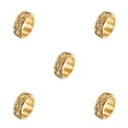 thumbnail image 2 of Minnieouse Anillo de banda Unisex de acero inoxidable, nudillo de boda Retro en capas, joyería de moda para hombres, regalos personalizados, Oro Talla 12 5piezas, 2 of 6