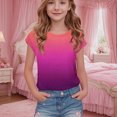 thumbnail image 2 of Miluxas Girls Summer Casual Tops Short Sleeve Tie-dyed T Shirts Cute Comfy Tees Orange 9 Years, 2 of 7