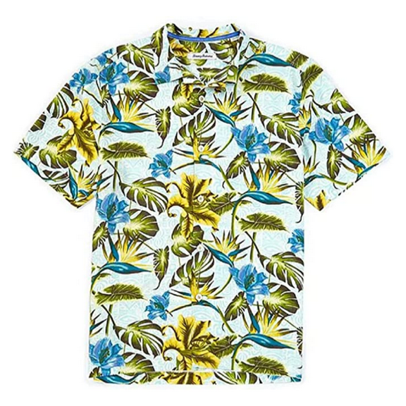 $138 Tommy Bahama Men's, Tikis in The Tropics Silk Shirt, Corsica, XL