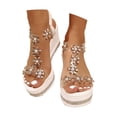 thumbnail image 2 of MKLEKYY Sandalias de Plataforma para Mujer, Elegantes Sandalias para Mujer Con Diseño de Diamantes de Imitación, Punta Abierta, Suela Gruesa para Uso Diario Informal En Primavera y Verano., 2 of 4