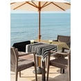 thumbnail image 2 of Outdoor Tablecloth with Umbrella Hole and Zipper, Beige Square Table Cloth 60x60 Inch Waterproof Tablecloth, Modern Abstract Art Farmhouse Striped Picnic Table Cover for Patio Camping, 2 of 7
