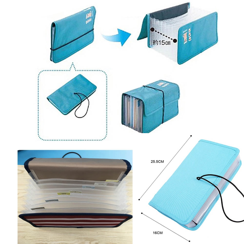 A5 Expanding File Folders 8 Pockets Accordion Document Organizer,b
