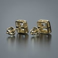 thumbnail image 5 of Ice Out Baguette Yellow Gold Plated 925 Sterling Silver Unisex Hypoallergenic Asscher Cut 5A Cz Stone Square 9mm Iced Hip Hop Micro Pave Stud Screw Back Post Earrings Jewelry Gifts For Men Women, 5 of 5
