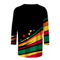 thumbnail image 5 of Fridja Chemises en Solde pour Femmes Manches 3/4 Col Rond Hauts Femmes Printemps Été Décontracté Ample Rayé Imprimé Blouses de Plage Vacances (Multicolore,m), 5 of 5