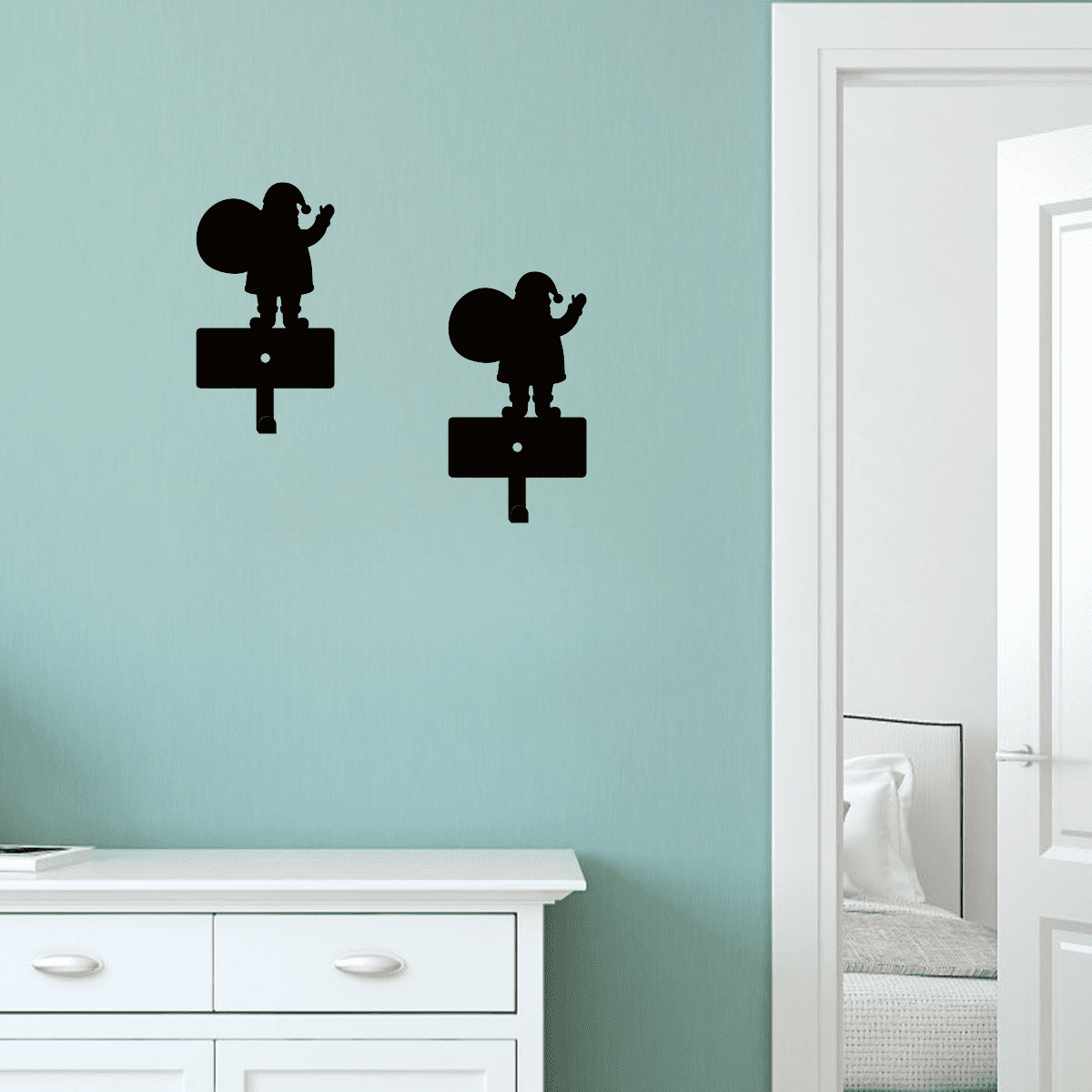 2Pcs Christmas Wall Decor Rustproof Metal Key Belt Hooks