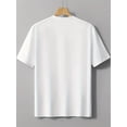 thumbnail image 2 of T-Shirt Décontracté à Col Rond pour Hommes avec Imprimé "FUTURE", Manches Courtes, Tissu Tricoté, 95 % Polyester 5 % Spandex, Légèrement Extensible, Coupe Régulière, Haut d'Été - Noir, 2 of 6