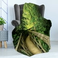 thumbnail image 4 of Nature Soft Flannel Fleece Throw Blanket, Park Summertime Scenic View Environment Ecology Nature Holidays Adventure Scene, Cozy Plush for Indoor and Outdoor Use, 60" x 80", Khaki Green, by Ambesonne, 4 of 5