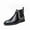 Black, variant on Men's Floral Jacquard Chelsea Boots, Vintage Leather Ankle Boots, Elastic Side Slip-On Ankle Boots for Business Casual, Wedding