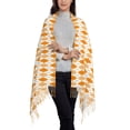 thumbnail image 2 of Honeii Orange argyle Print Scarf Oversized Scarf Tassel Fall Winter Thick Scarf Warm Shawl Women,Women's Scarves & Wraps, 2 of 8