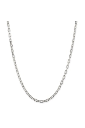 White Sterling Silver bracelet Chain style Cable 7 in 6 mm