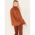 thumbnail image 4 of Cleo + Wolf Women's Faux Suede Shacket Cognac X-Large  US, 4 of 4