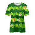 thumbnail image 3 of Prolriy T-Shirt de la Saint-Patrick pour Femmes Printemps Col Rond Manches Courtes Imprimé Saint-Patrick T-Shirts Décontractés Amples pour Femmes, Hauts pour Femmes Bronze TTG, 3 of 3