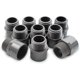 thumbnail image 1 of Conector de boquilla hexagonal de PVC CHAO con Rosca BSP macho de 1-1/4' de color negro a casquillo deslizante de 40 mm, 1 of 4